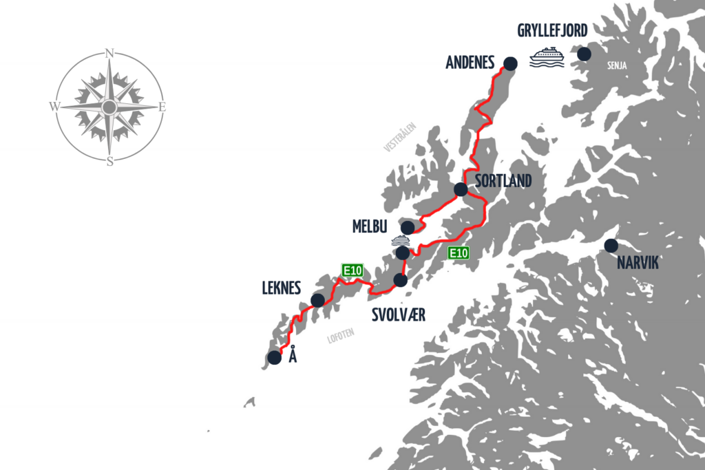GETTING TO LOFOTEN ISLANDS BY CAR FROM THE NORTH VIA SENJA AND VESTERÅLEN