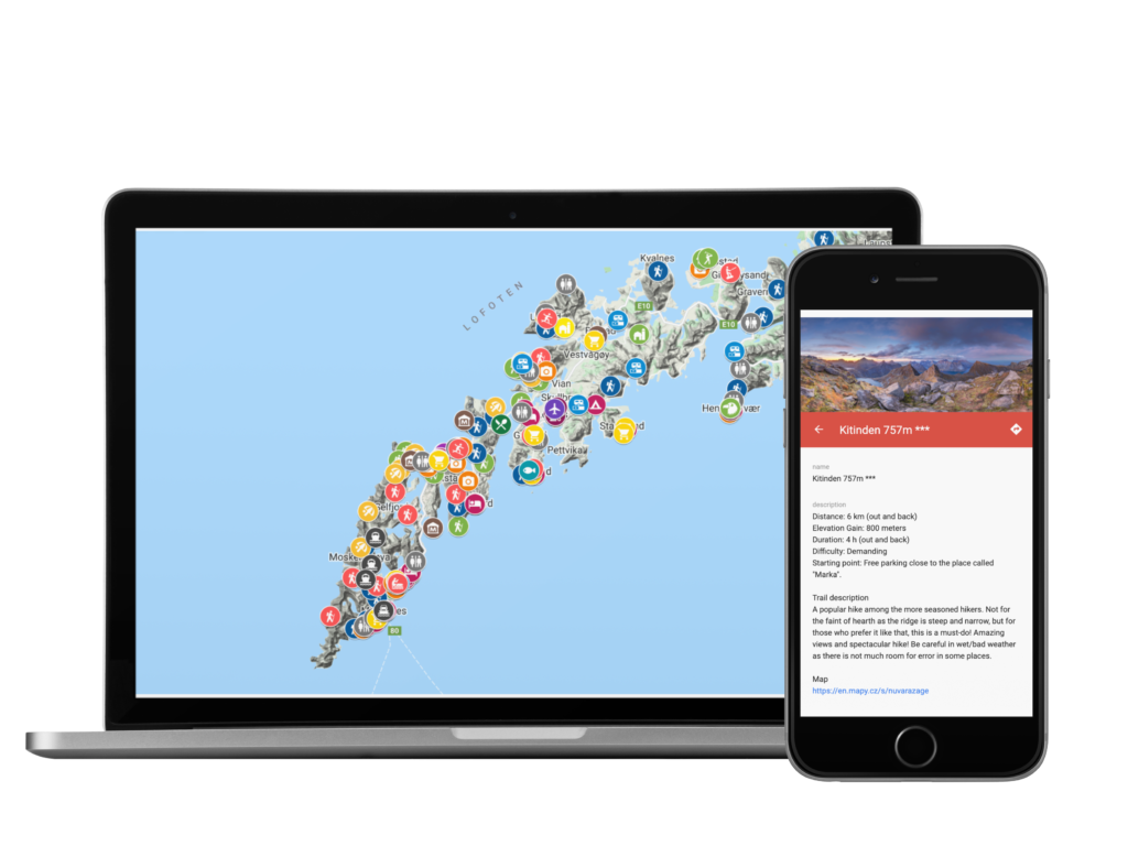 Lofoten interactive map my maps app by guide to Lofoten_2