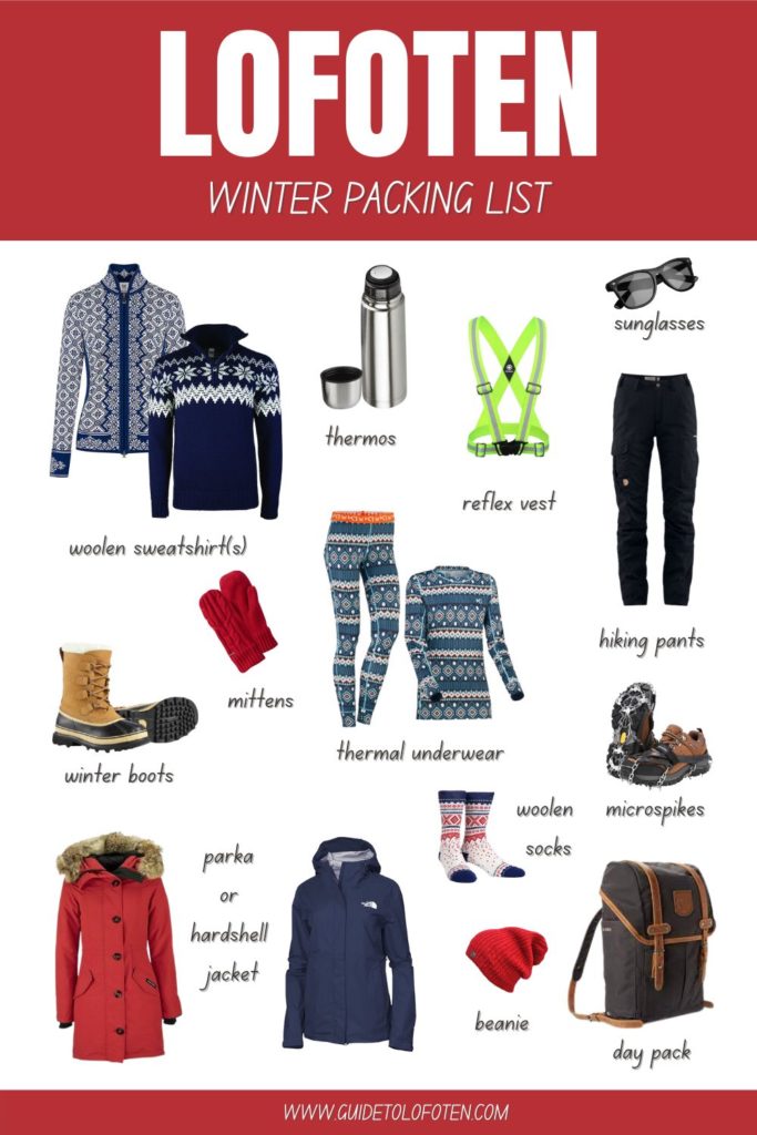 WHAT TO PACK FOR LOFOTEN IN WINTER PACKING LIST PIN