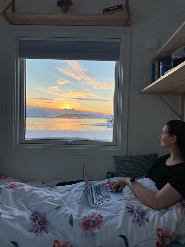 home office in Tromso, january