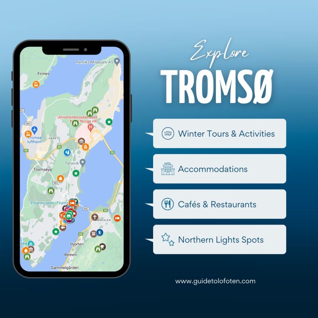 Free Interactive Map of Tromso Including Accommodation and Activiites by Guide to Lofoten