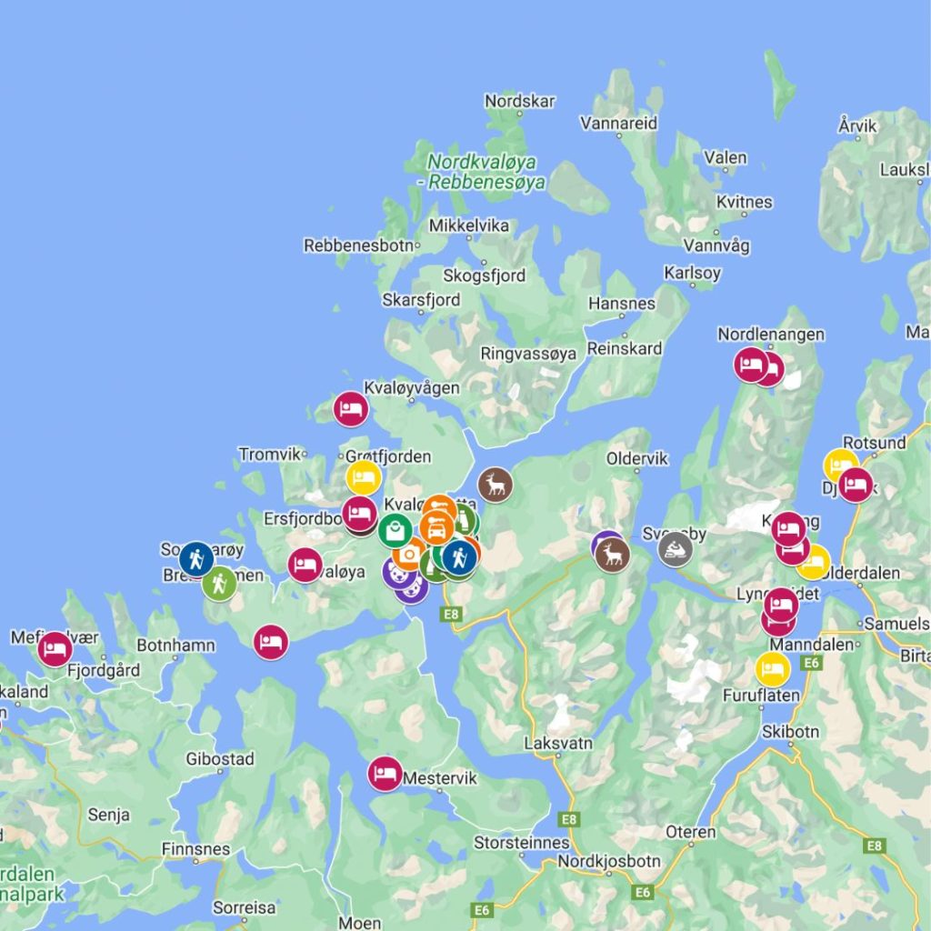 Free interactive map of Tromso with activities accommodations restaurants