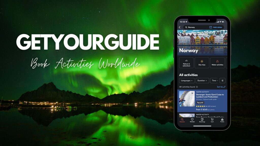 Useful Apps for traveling in Norway: Getyourguide for booking activities