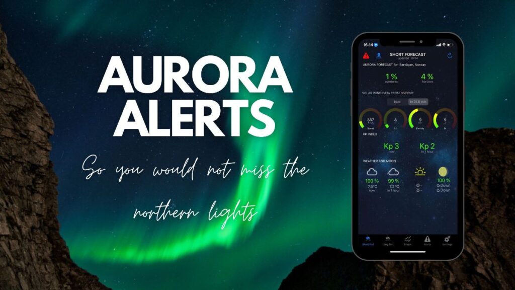 Best apps for traveling in Norway: Aurora Alerts for northern lights forecast
