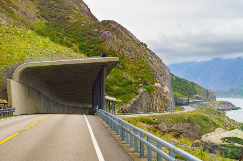 You will drive through quite a few tunnels while road tripping in Lofoten. But do not worry, they are well lit and there is enough space inside to pass other cars.
