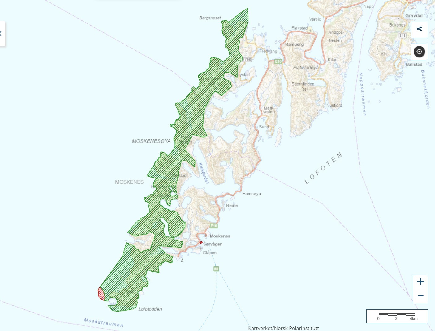 It is forbidden to fly a drone in the Lofotodden National park in western Lofoten.