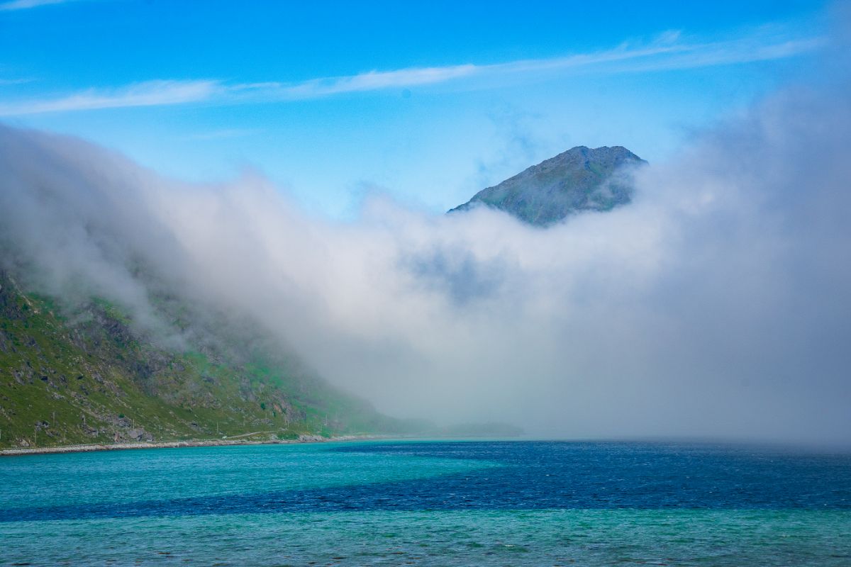 Ocean Fog Skodde in Lofoten, northern Norway