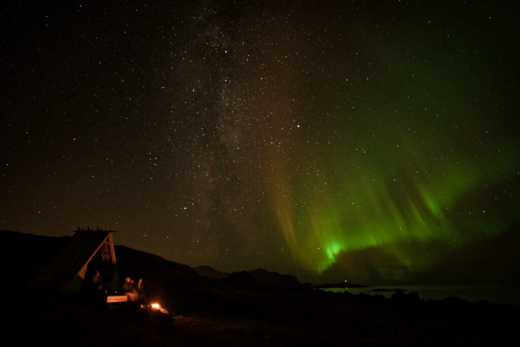 northern lights in Ramberg in western Lofoten