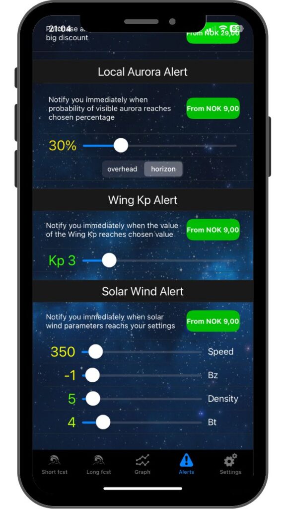 Aurora Alerts best northern lights app