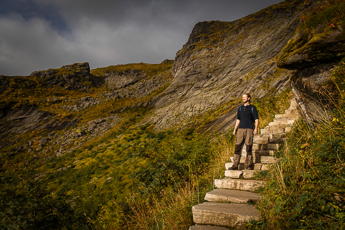 The Sherpa stairs leading up to Reinebringen in Lofoten