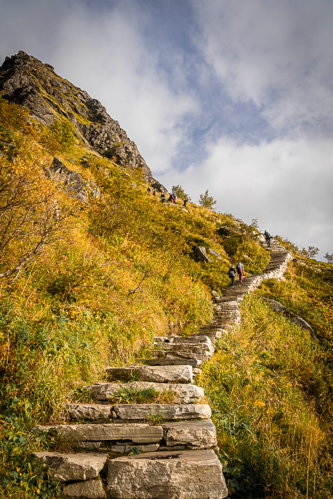 The stairs to Reinebringen in Lofoten