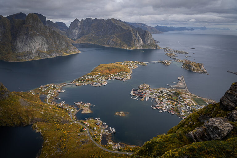 The view from Reinebringen towards Reine