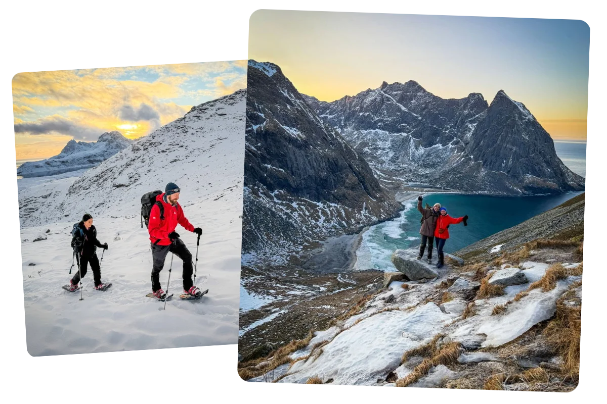 From Reine Moderate Challenging Snowshoe Hike to Ryten 1