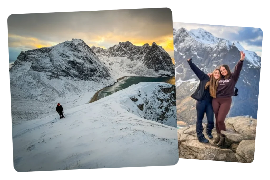 From Reine Moderate Challenging Snowshoe Hike to Ryten 2