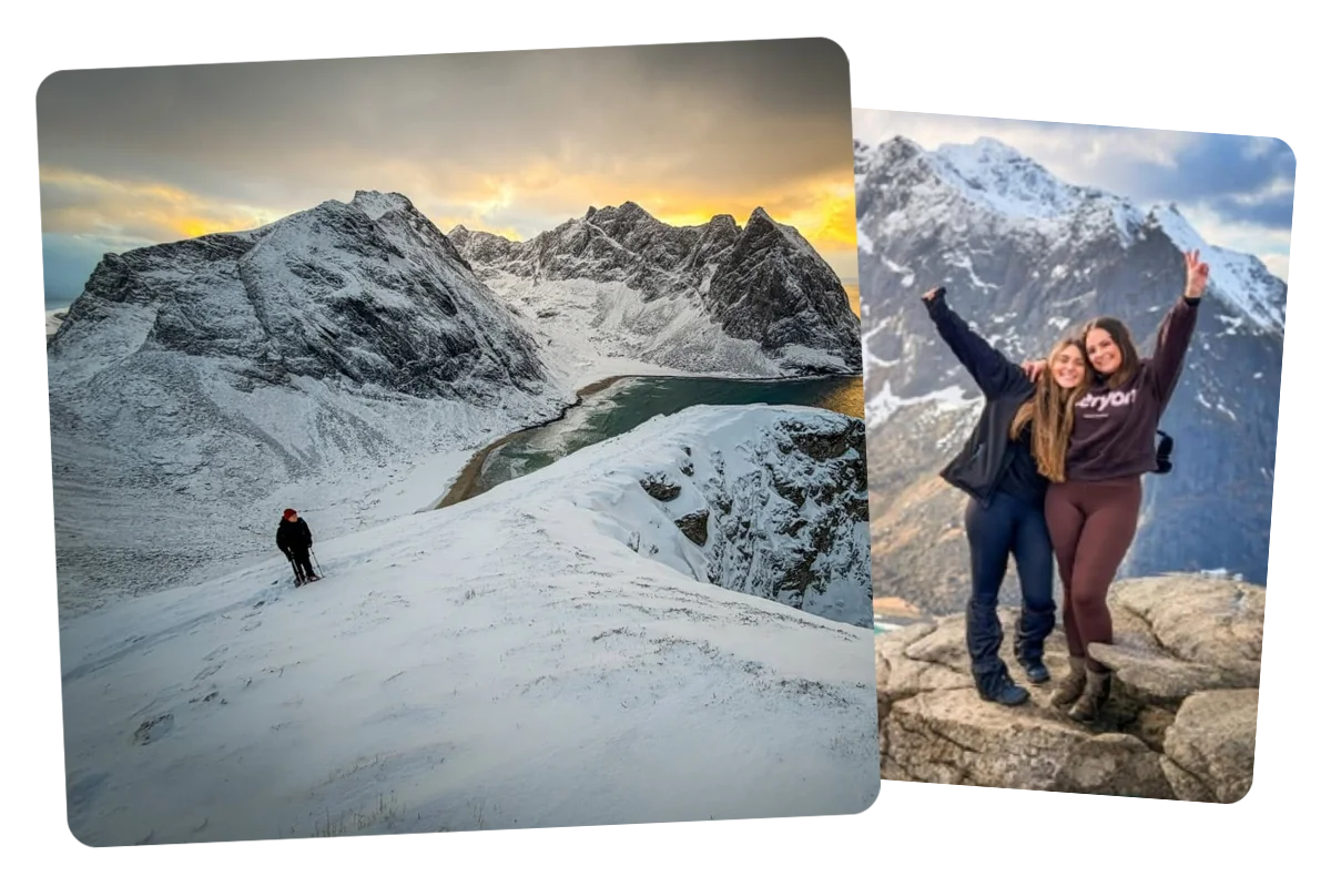 From Reine Moderate Challenging Snowshoe Hike to Ryten 2