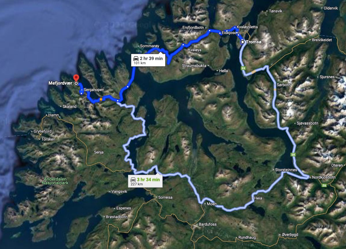 How to get to Senja from Tromso via the Brensholmen Botnhamn ferry