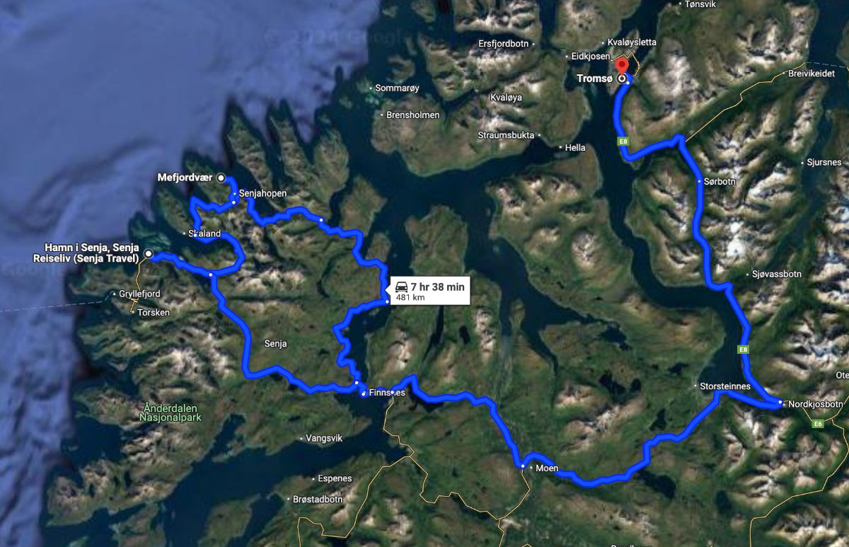 How to get to Senja from Tromso via mainland (daytrip)