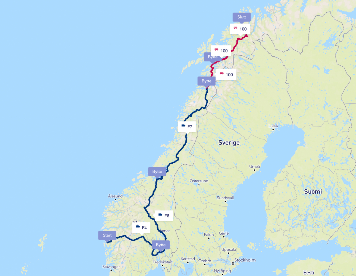 How to get from Bergen to Tromso without flying 