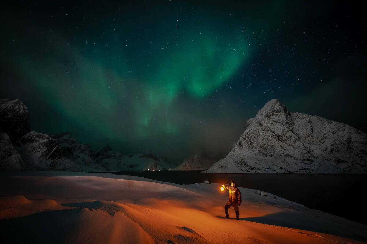 private northern lights tour in Lofoten