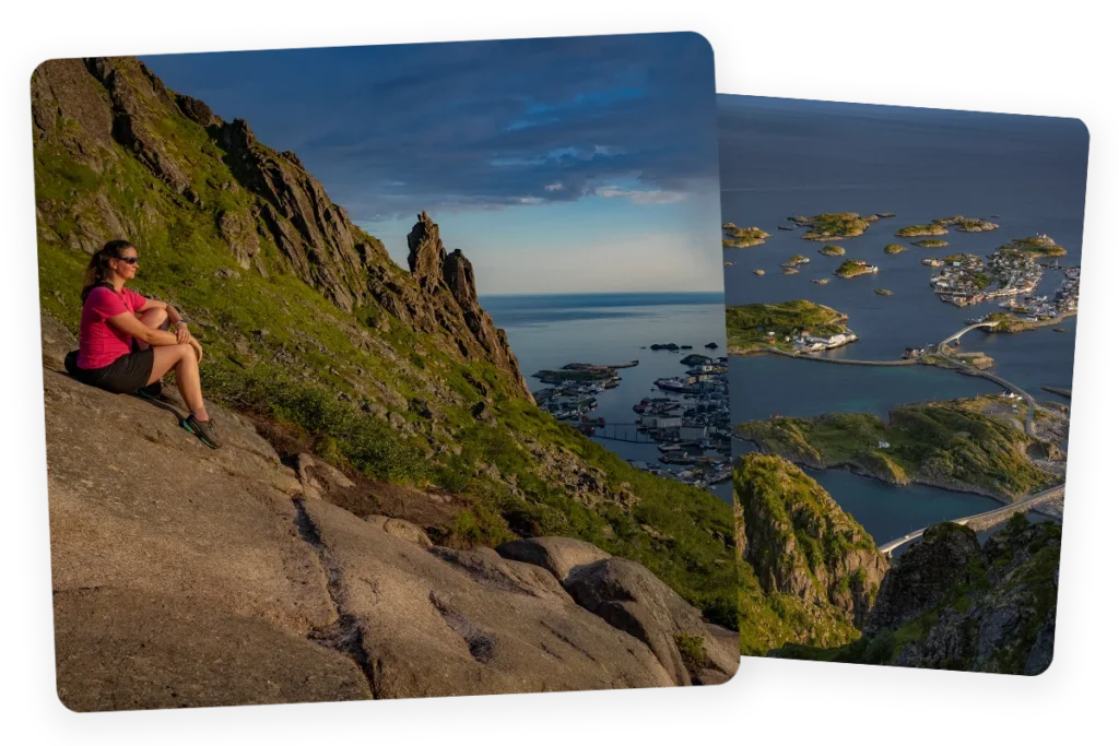 From Svolvaer MidnightSunset Hike b